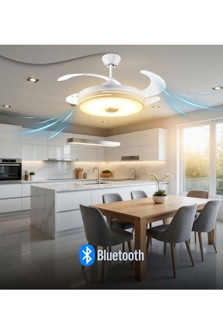 Mutlusan Bluetooth'lu Aydınlatmalı Uzaktan Kumandalı Tavan Vantilatörü