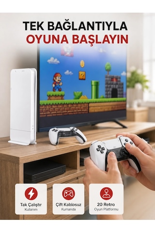 Mey İthalat 20.000 Klasik Oyun Dahili Kablosuz Kontrollü Oyun Kutusu 24556574