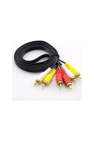 Koodmax 1.8 Metre 3rca To 3rca Kablo - Altın Uçlu , Kompozit Ses Ve Video Aktarım Kablosu