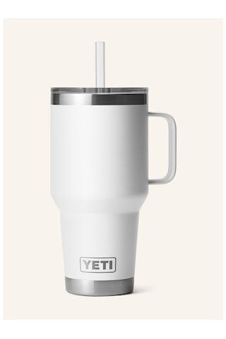 Yeti Termal Kupa 1l , Çift Cidarlı, Paslanmaz Çelik, Pipetli Ve Saplı Beyaz
