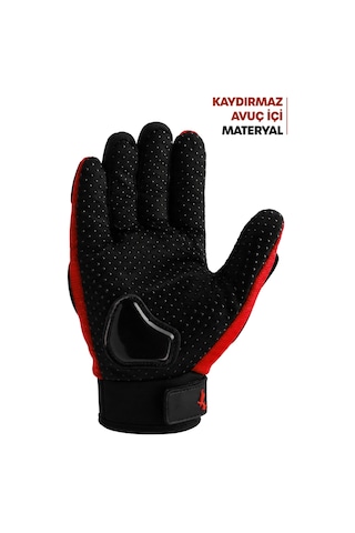 Alastor M Beden Korumalı Motosiklet Eldiveni Unisex Bisiklet Motorcu Eldiveni Kırmızı 113