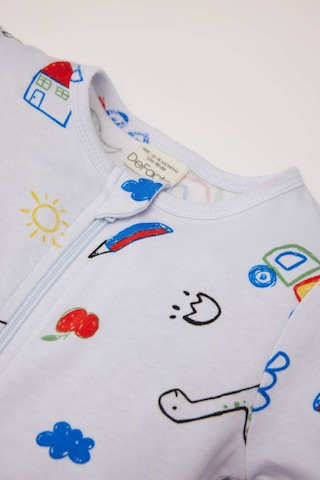 DeFacto Erkek Bebek Yenidoğan Dinazor Baskılı Uzun Kollu Fermuarlı Tulum D8324A5NSBE216 Mavi