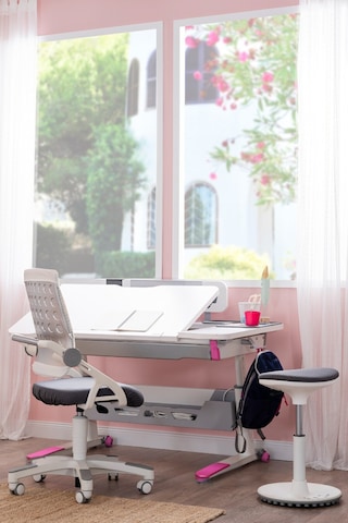 Sirius Standart Yükseklik Ve Eğim Ayarlı, Bilgisayar Ve Oyuncu Masası, Ofis Ve Çalışma Masası Fuşya Gri