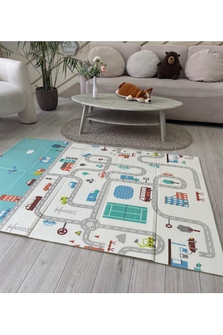Delt Katlanabilir Çocuk Bebek Oyun Matı Oyun Aktivite Halısı - 150x200x1 Cm Taşıma Çantalı