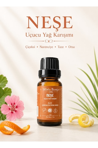 Minia Bahçe Neşe Joy Uçucu Yağ Karışımı Itır Tatlı Portakal Aromatik Çim ve Limon Yağları 10 ML