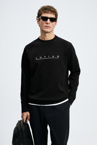 Lufian Cooper Erkek Sweatshirt Siyah Siyah 112030198100100