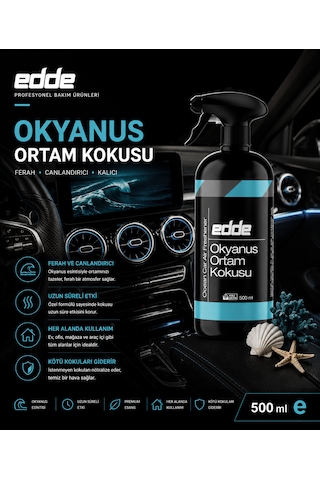 Edde Okyanus Kokulu Araba Araç Oto Ortam Kokusu Araç Içi Kokuları Oto Parfümü 500 Ml Oto Detailing