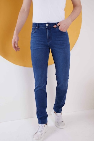 Vikingsjeans Erkek Mavi Düz Regular Fit Likralı Düz Paça Kot Pantolon Mavi