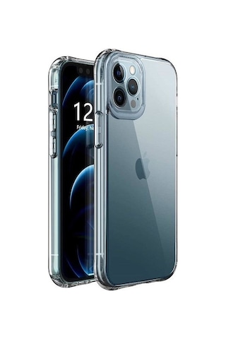 Logis Apple Uyumlu iPhone 12 Pro Max 6.7" Şeffaf Kılıf Silikon Koruma