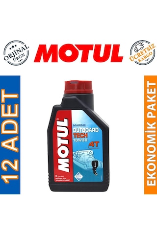 Motul Marine Outboard Tech 4t 10w-30 1 Lt Tekne Motor Yağı 12 Adet