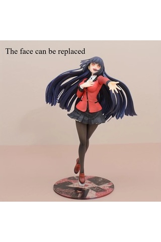 Maxaccess Anime Figürü Pvc Masaüstü Heykeli Değiştirilebilir Yüzler Kırmızı Siyah
