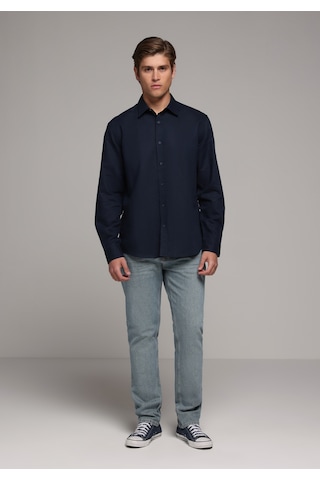 Colin's Colins Regular Fit Shirt Neck Düz Erkek Lacivert Uzun Kol Gömlek Cl1080088 Q1.v2 Nav