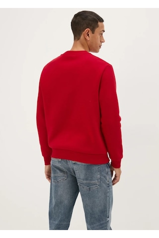 Kırmızı Önü Baskılı Erkek Sweatshirt Kırmızı