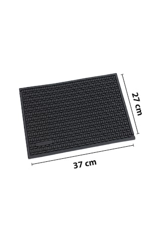 2 Li Avantaj: Çok Amaçlı Kauçuk Set, Bar Mat, Bulaşık Kurutma, Tencere Altlığı, Saksı Altlığı Siyah