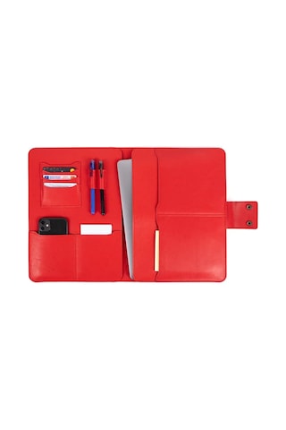 Apple Uyumlu MacBook Air Pro 13-14 Inç Organizer Evrak & Laptop & Tablet Çantası Kırmızı