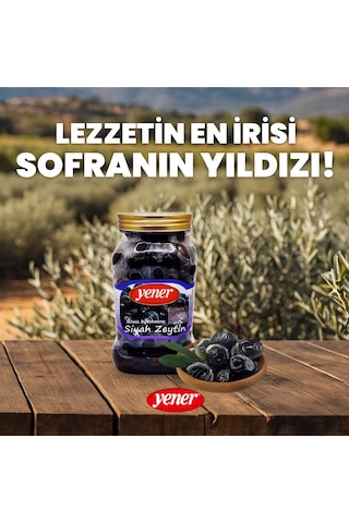 Yener Siyah Sele Zeytin 900 Gr Doğal Fermante Çok İri