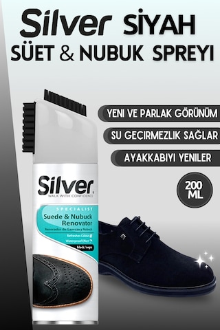 Süet ve Nubuk Yenileyici Sprey Boya Su İtici Etkili Siyah 200ML Beyaz