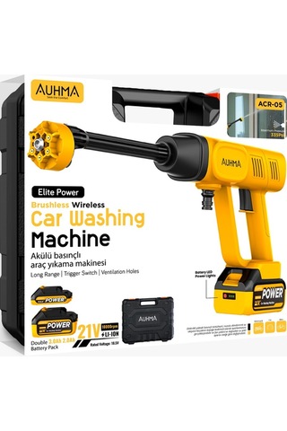 Çift Bataryalı Çantalı 37.500 Mah Auhma 170w Şarjlı Bahçe Sulama Basınçlı Güçlü Araç Yıkama Makinesi