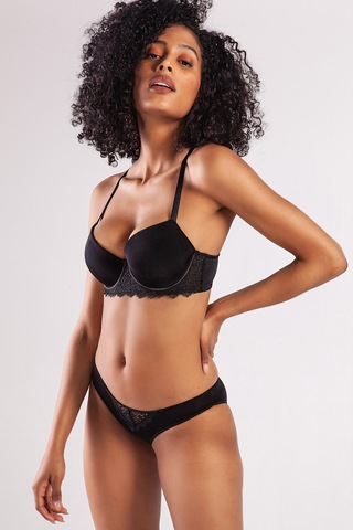 Lenaca Garland Big Size Plunge Bra, Black Konforlu Ve Şık Sütyen Çok Renkli