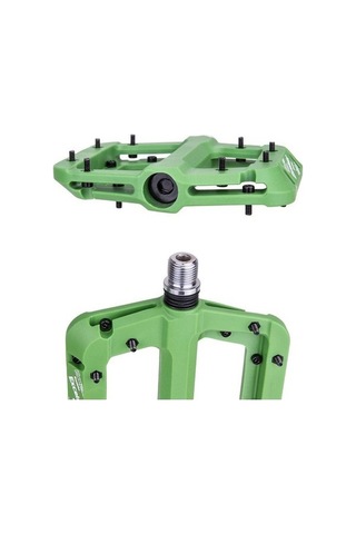 Pazly Geniş Kaymaz Naylon Pedallı Dağ Bisikleti Ayaklığı - Yeşil, Sızdırmaz Rulmanlı, Hafif Ve Dayanıklı, 9/16 İşmili