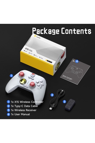 Easysmx X15 - Kablosuz Gamepad - Hall Effect Stick - Beyaz