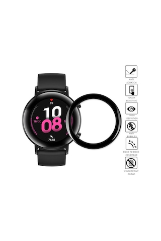Huaweı Watch Gt2 42Mm 3D Kavıslı Pet Ekran Koruyucu-Siyah
