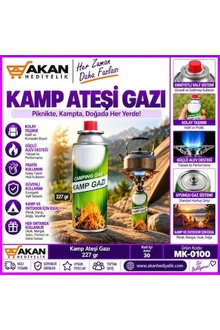 Özel Üretim Piknik Ocak Tüp Kamp Ateşi Gazı 227gr Diğer