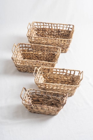 Soléa Hasır 4 Lü Sepet Seti Krem