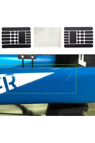 Karbon Fiber Doku-açık Sürme Anti-sürtünme Anti-scratch Zincir Çerçeve Etiket Çıkartması Dağ Yol Bisikleti İçin Наклейки Наклейки На Велосипед Siyah