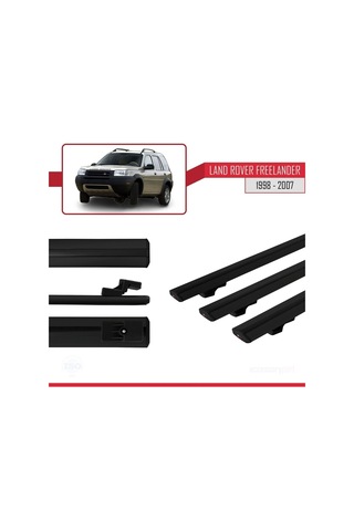 Land Rover Freelander 1998-2007 Arası İle Uyumlu Basic Model Ara Atkı Tavan Barı Siyah 3 Adet