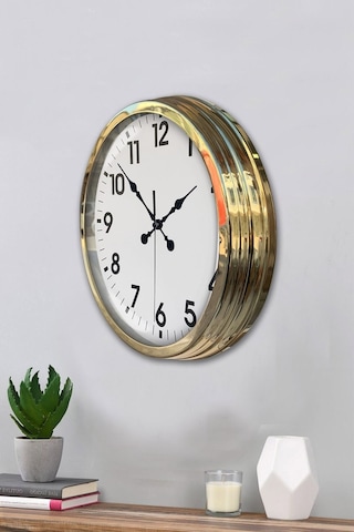 40 Cm Metal Gold Standart Duvar Saati Modern Ve Dekoratif Tasarım