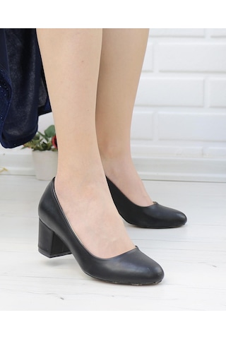 Nesilshoes Nesil Shoes Bln 110 Siyah Günlük Topuklu Kadın Ayakkabı