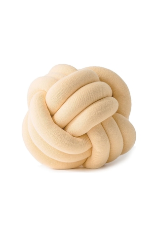 Sones El Yapımı Düğümlü Top Yastık, Boyut: Çap: 25 30cm Kaz Sarısı