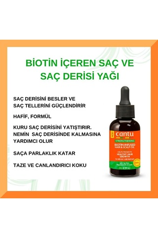 Cantu Saç Ve Saç Derisi Yağı Biotin Destekli Saç Uzamasında Etkili 59 Ml