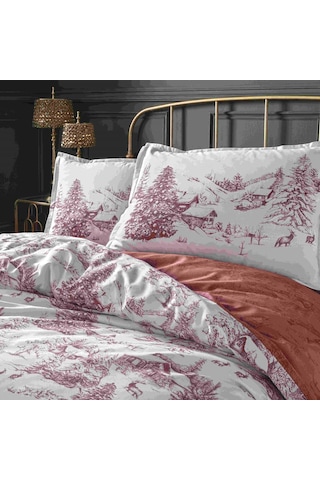 Linens Sc Allday Chalet Nevresim Takımı Çift Kişilik Bordo Bordo