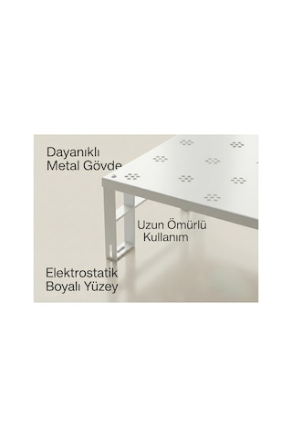 4 Adet Dolap İçi Düzenleyici Raf Tabak Bardak Rafı Metal Raf beyaz