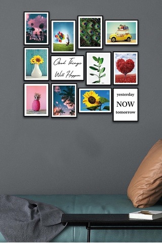 No77decor 12 Parça Modern Tarzda Sanatsal Mdf Tablo Seti
