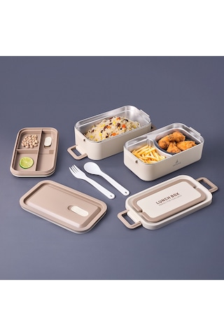 Aryıldız Bento Lunch Box Beige 2000 Ml. Bej