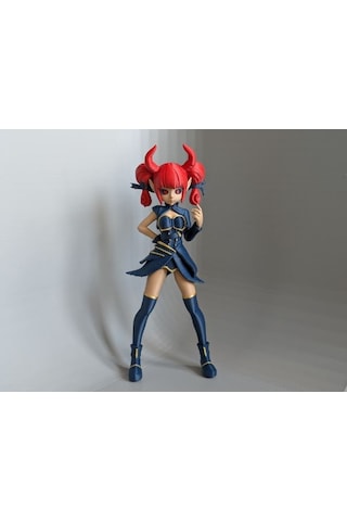 Anime Demon Girl Figürü - Canlı Kırmızı Saçlı Boynuzlu İblis Kız Oyuncu Hediyesi