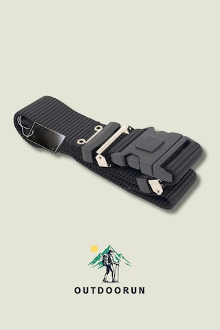 Outdoorun Siyah Delikli Outdoor Örme Kemer Siyah
