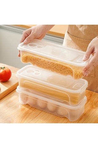 Kapaklı Spagetti Makarna Saklama Kabı - Makarna Ve Yumurta İçin Mikrodalga Güvenli Erişte Kutusu Çok Renkli