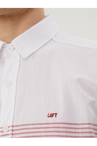 Loft Regular Fit Erkek Gömlek U.kol Whıte Red