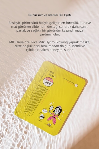 Midha Hydro Glowing Nar Özü İçeren Cilde Parlak Görünüm Sunan Nemlendirici Yaprak Maske 22 ML