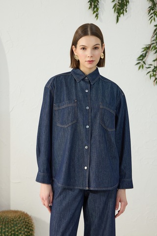 Aker Lacivert Denim Gömlek Lacivert Lacivert