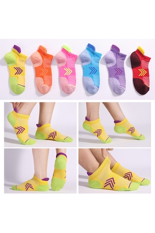 Folinda Kadınlar Koşu Çorabı M Beden Mavi 1 Çift - Pamuklu Esnek Fonksiyonel Spor Çorap Mavi