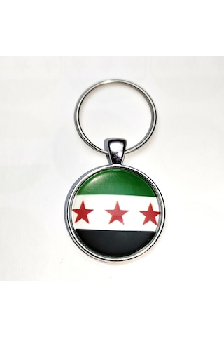 Tamgacrafts Suriye Syria Bayrağı Metal Anahtarlık Ülke Temalı Hediyelik Çok Renkli