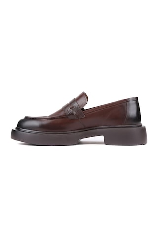 Shoetyle - Kahverengi Deri Bağcıksız Erkek Klasik Ayakkabı 250-2375-858-kahverengi
