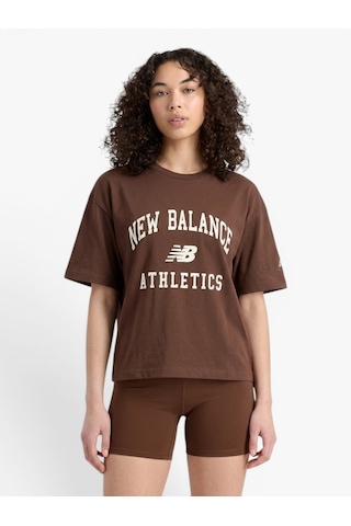 New Balance Nb Lıfestyle Women T-shırt Kadın Kahverengi T-shirt - Wnt1402