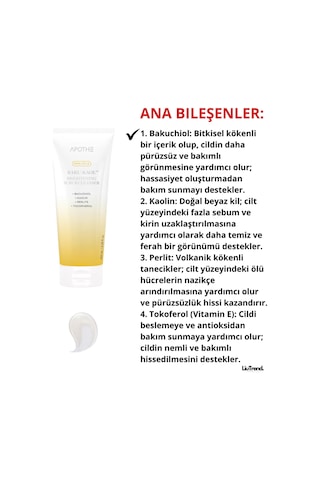 Apothe Baku-kaol Brightening Scrub Cleanser 100 Ml Gözenek Arındırıcı Ve Siyah Nokta Karşıtı Köpüğü Apt015