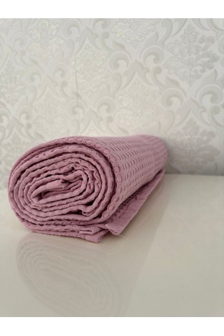 Premium %100 Pamuk Çift Kişilik Yazlık Pike, Yatak Örtüsü,terletmez Kumaş Pudra Renk 240x200cm Pudra